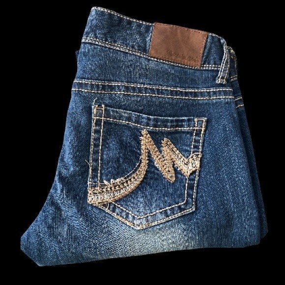 Maurice's jeans Straight Leg factory fading light distressing size 3/4 Long - Picture 9 of 16